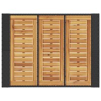 Tuinbartafel acaciahouten blad 105x80x110 cm poly rattan zwart 8