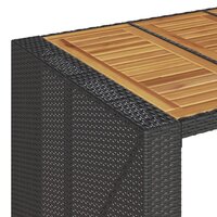 Tuinbartafel acaciahouten blad 105x80x110 cm poly rattan zwart 9