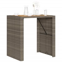 Tuinbartafel acaciahouten blad 105x80x110 cm poly rattan grijs 4
