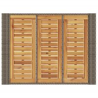 Tuinbartafel acaciahouten blad 105x80x110 cm poly rattan grijs 8