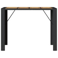Tuinbartafel acaciahouten blad 145x80x110 cm poly rattan zwart 5
