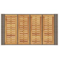 Tuinbartafel acaciahouten blad 145x80x110 cm poly rattan grijs 8