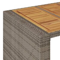 Tuinbartafel acaciahouten blad 145x80x110 cm poly rattan grijs 9