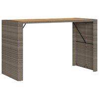 Tuinbartafel acaciahouten blad 185x80x110 cm poly rattan grijs 2