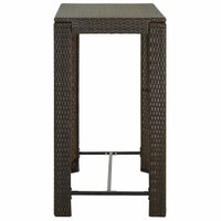 Tuinbartafel 100x60,5x110,5 cm poly rattan bruin 3