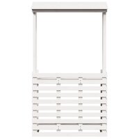 Tuinbartafel met dak 112,5x57x195,5 cm massief hout wit 4