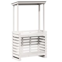 Tuinbartafel met dak 112,5x57x195,5 cm massief hout wit 6