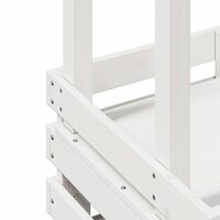 Tuinbartafel met dak 112,5x57x195,5 cm massief hout wit 7