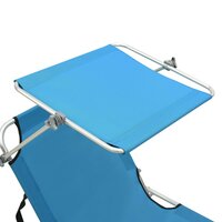 Ligbed met luifel inklapbaar staal turquoise en blauw 7