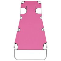 Ligbed inklapbaar met hoofdkussen staal magenta 2