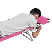 Ligbed inklapbaar met hoofdkussen staal magenta 5