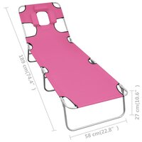 Ligbed inklapbaar met hoofdkussen staal magenta 7