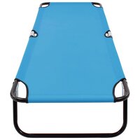 Ligbed inklapbaar staal turquoiseblauw 5