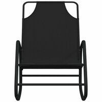 Ligstoelen 2 st schommelend staal en textileen zwart 4