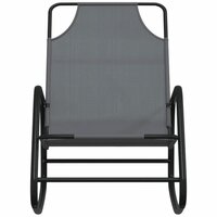 Ligstoelen 2 st schommelend staal en textileen grijs 4