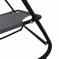 Ligstoelen 2 st schommelend staal en textileen grijs 6