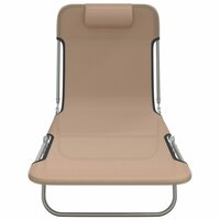 Ligbedden 2 st inklapbaar textileen en staal taupe 4