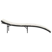 Ligbed met kussen 55x199x50 cm poly rattan zwart 5