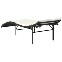 Ligbed met kussen 55x199x50 cm poly rattan zwart 6