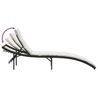Ligbed met kussen 55x199x50 cm poly rattan zwart 7