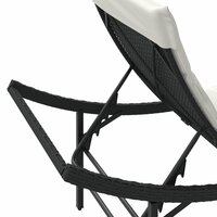 Ligbed met kussen 55x199x50 cm poly rattan zwart 8