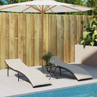 Ligbed met kussen 55x199x50 cm poly rattan bruin 3