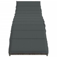 Ligbed met kussen 55x199x50 cm poly rattan grijs 4