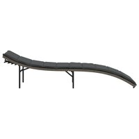 Ligbed met kussen 55x199x50 cm poly rattan grijs 5