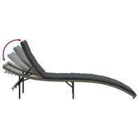 Ligbed met kussen 55x199x50 cm poly rattan grijs 7