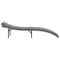 Ligbed met kussen 55x199x50 cm poly rattan beige 5