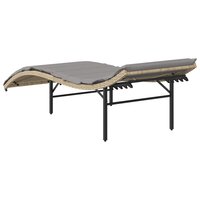 Ligbed met kussen 55x199x50 cm poly rattan beige 6