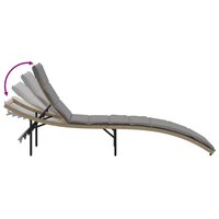 Ligbed met kussen 55x199x50 cm poly rattan beige 7