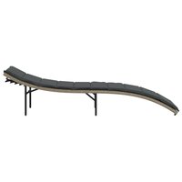 Ligbed met kussen 55x199x50 cm poly rattan lichtgrijs 5