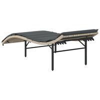 Ligbed met kussen 55x199x50 cm poly rattan lichtgrijs 6