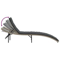 Ligbed met kussen 55x199x50 cm poly rattan lichtgrijs 7
