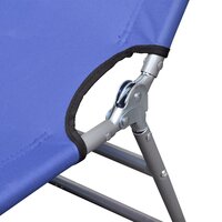 Ligbed inklapbaar met hoofdkussen gepoedercoat staal blauw 5