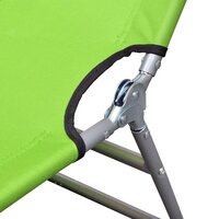 Ligbed inklapbaar met hoofdkussen gepoedercoat staal groen 5