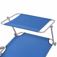Ligbed met luifel staal blauw 4