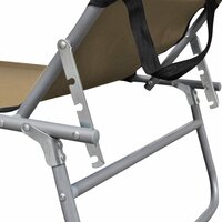 Ligbed met luifel inklapbaar staal taupe 6