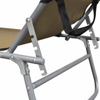 Ligbed inklapbaar met luifel aluminium taupe 5