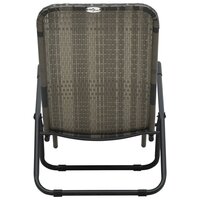 Ligbed inklapbaar poly rattan grijs 5