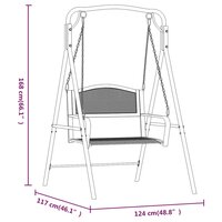 Schommelbank 124 cm staal zwart 8