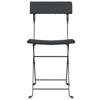 Bistrostoelen 6 st inklapbaar poly rattan en staal zwart 4