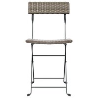 Bistrostoelen 4 st inklapbaar poly rattan en staal grijs 4