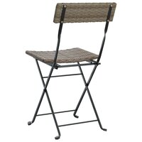 Bistrostoelen 8 st inklapbaar poly rattan en staal grijs 7