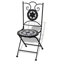 Bistrostoelen inklapbaar 2 st keramiek zwart en wit 2