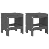 3-delige Bistroset massief grenenhout grijs 3
