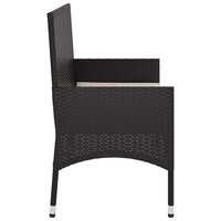 Tuinbank 2-zits met kussens poly rattan zwart 5