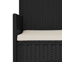 Tuinbank 2-zits met kussens poly rattan zwart 7
