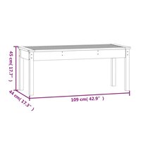 Tuinbank 109x44x45 cm massief grenenhout grijs 8